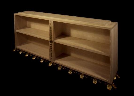 oakbronzelotusleafbookcase